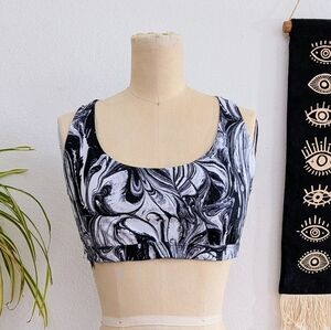 Marbled Ink Strappy Sports Bra Victoria Sport